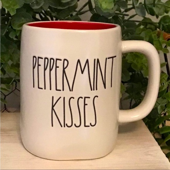 Winter Rae Dunn Peppermint Kisses Holiday Season Mug Decor Collection Ivory Red - Picture 3 of 3